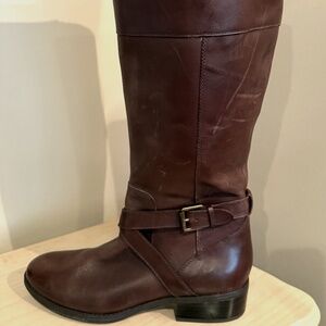 Brown leather knee high Ralph Lauren boots size 9